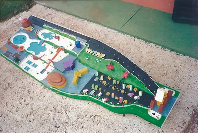 Maquete do projeto que deu origem ao parque aquático