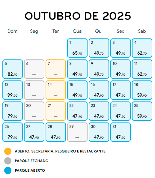 Calendário de Funcionamento